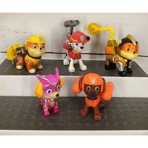 Paw Patrol Mini Plastic Figurines Set Of 5 Characters Marshall Rubble Zuma Rocky